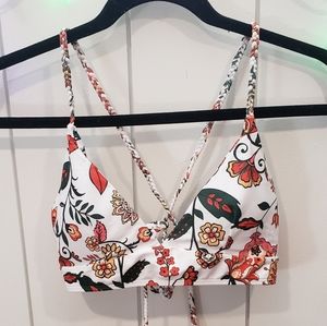 Zaful strappy floral bikini top